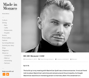 made in monaco because I can maximilian quehl